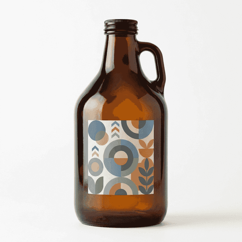 64oz Growler — Amber Glass, Custom Label