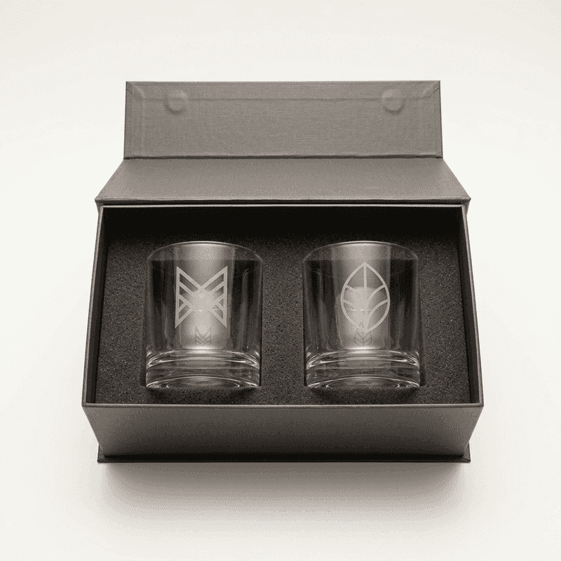 Whiskey Gift Set — 2pc Boxed, Etched